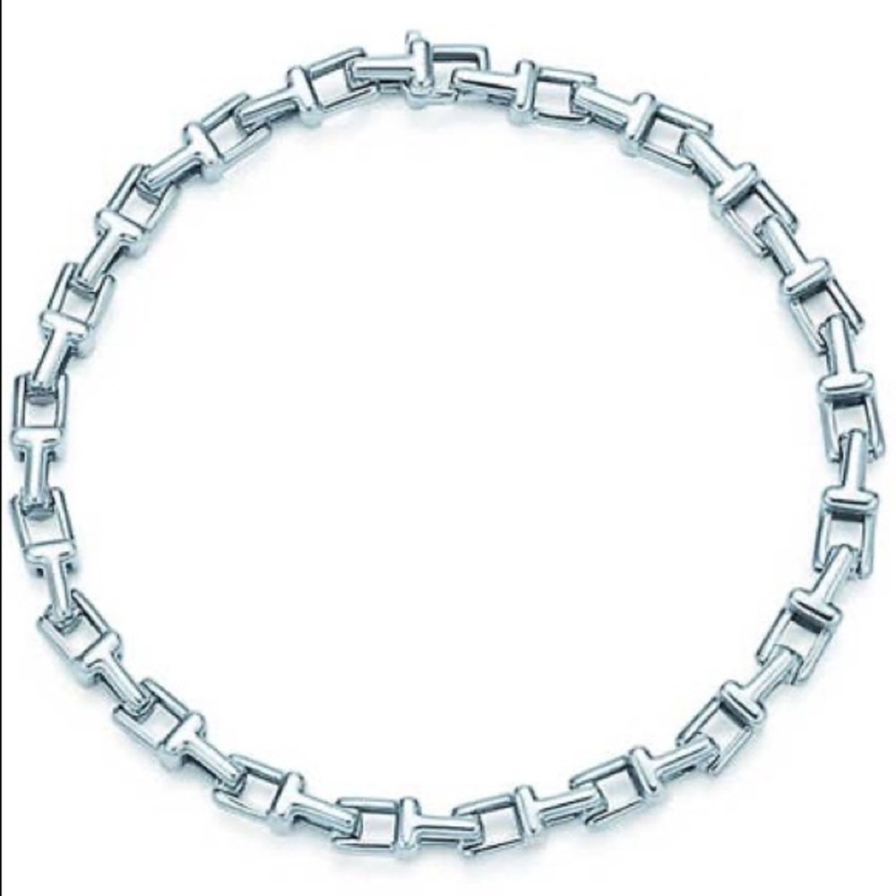 Tiffany and Co T Chain Bracelet sterling Silver narrow